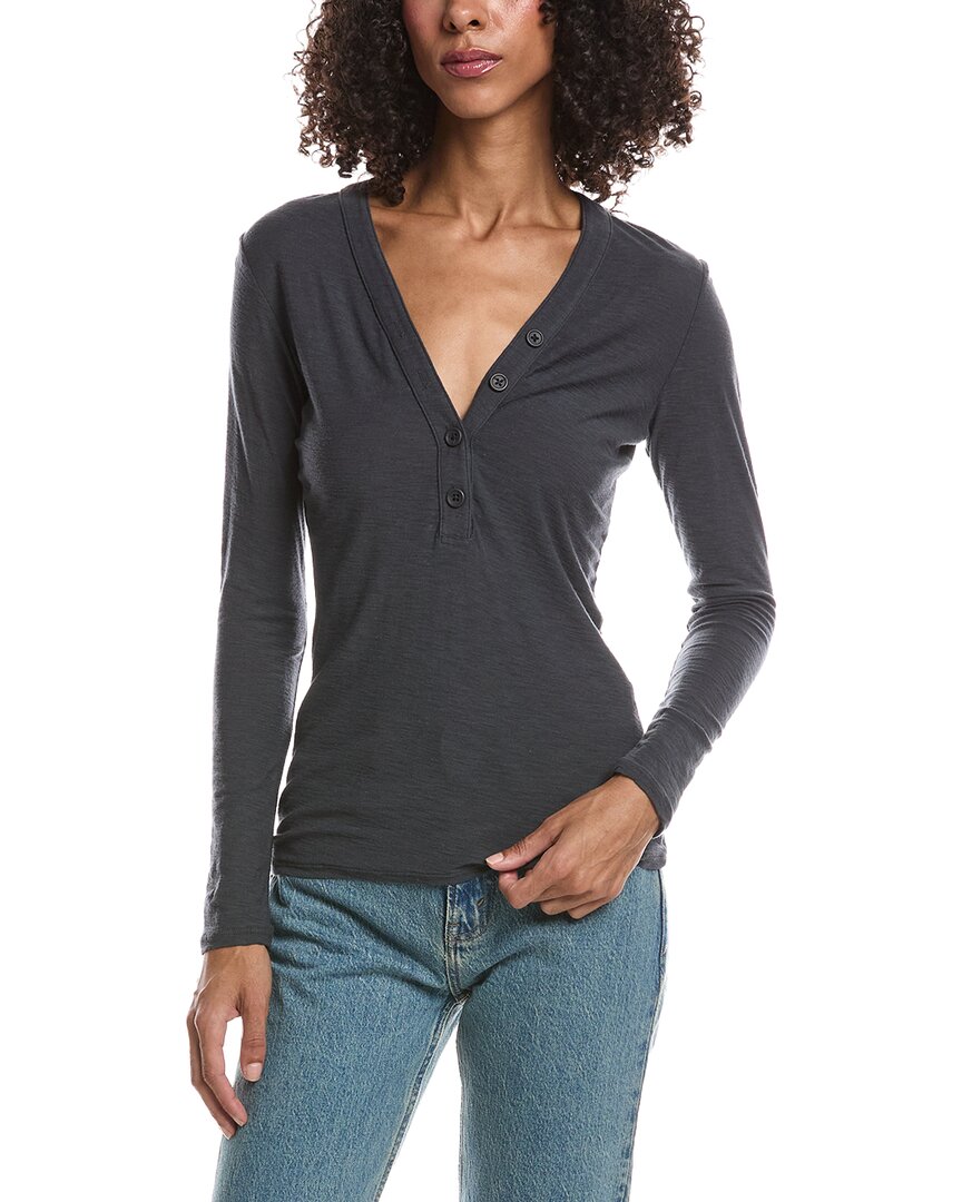 James Perse | Womens | Henley Top | Gray