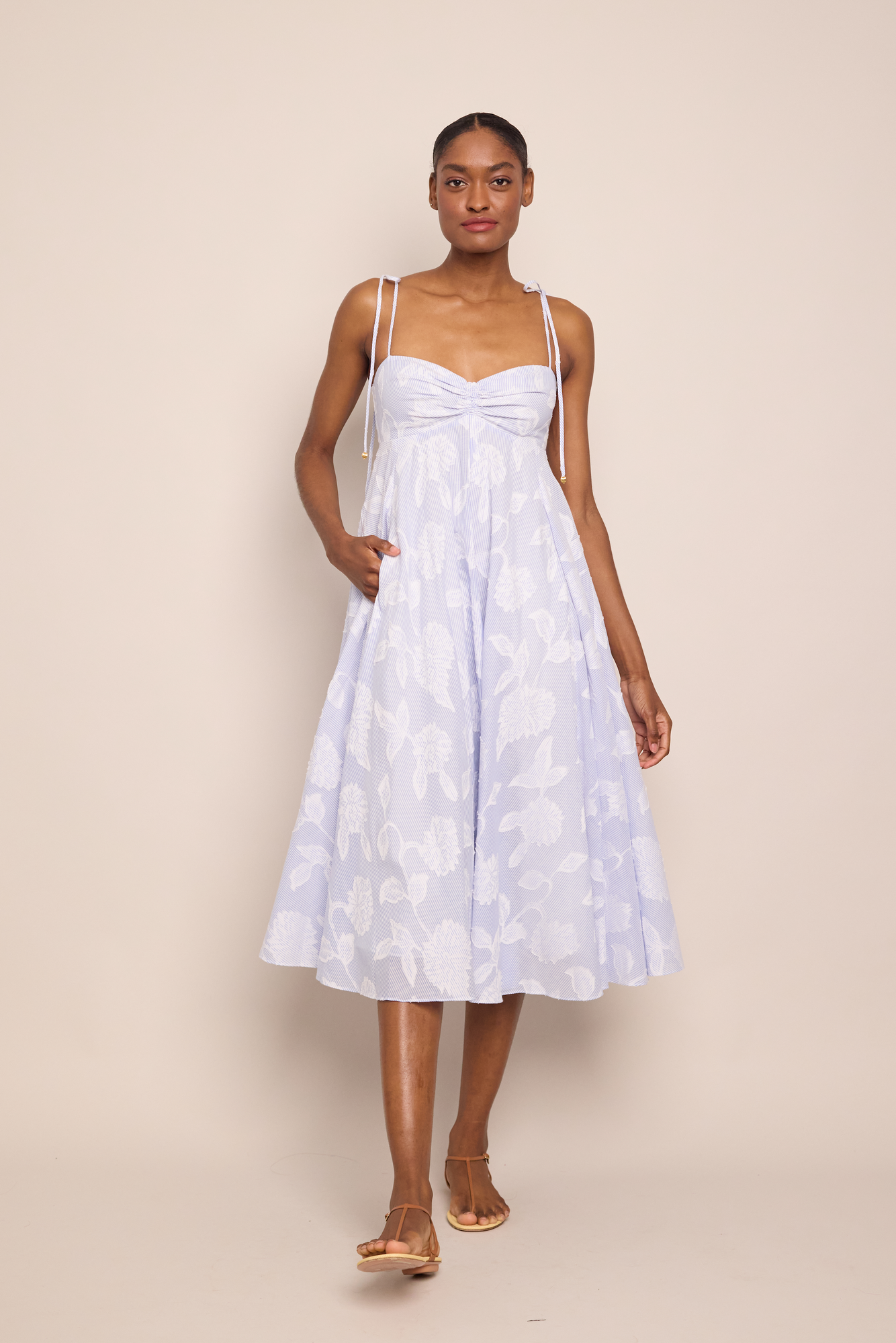 Sunray Dress | Floral Clip Jacquard