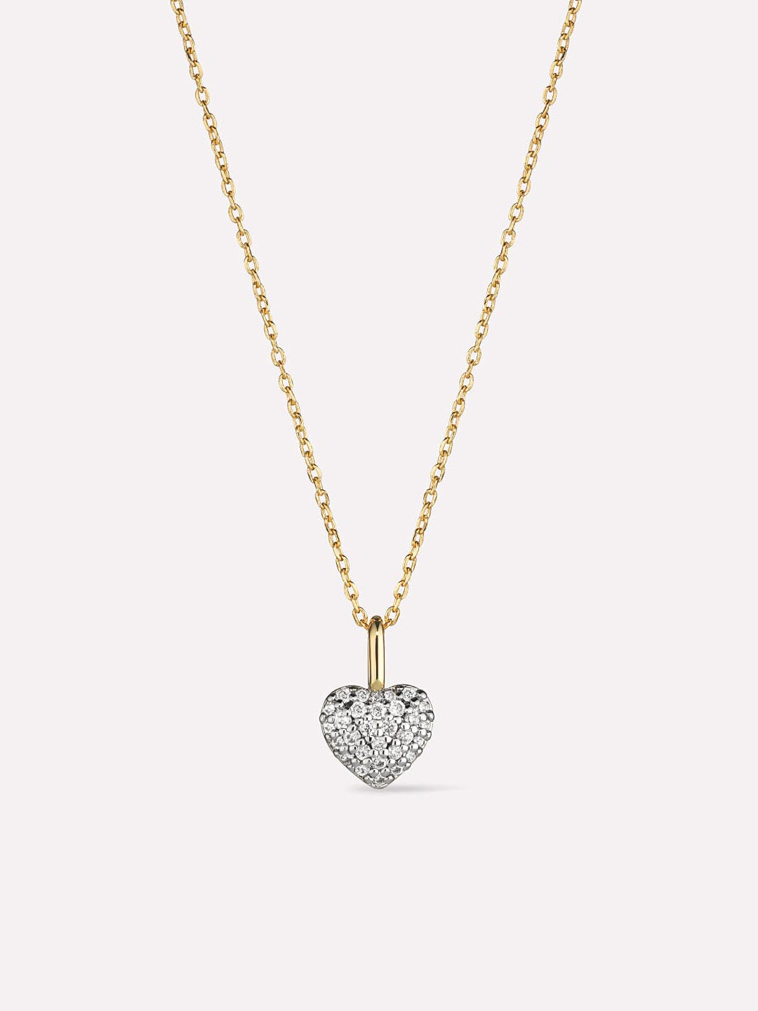 Ellery Heart Necklace | 14K Gold on Brass | Cubic Zirconia
