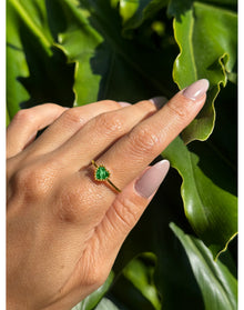 14kt Yellow Gold Green Garnet Ring | 14K Yellow Gold