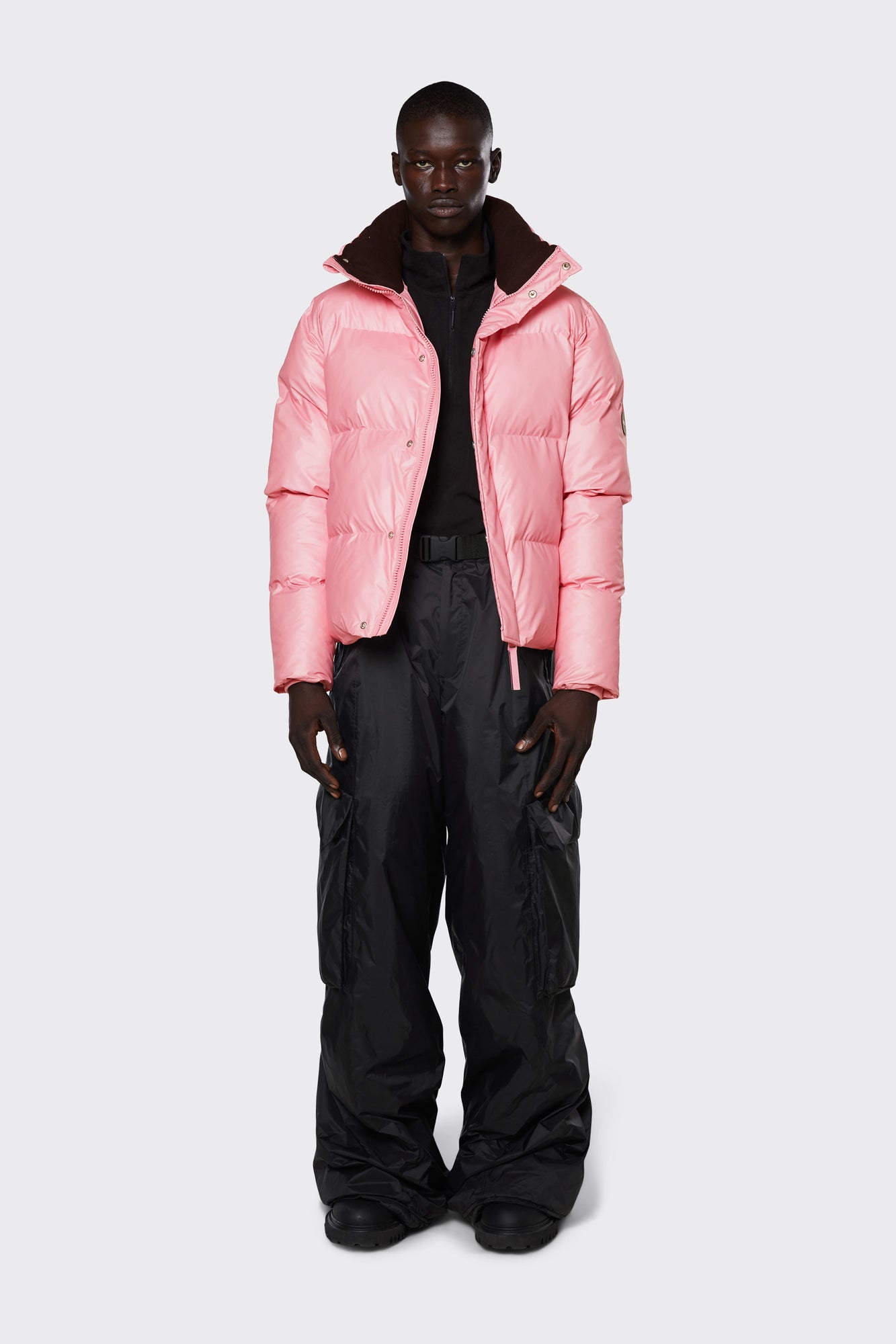 Boxy Puffer Jacket | Pink sky