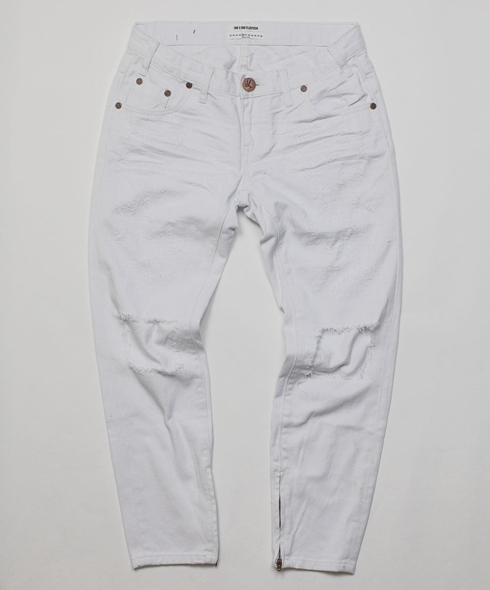 Freebirds Low Waist Rigid Skinny Denim Jeans | White Beauty