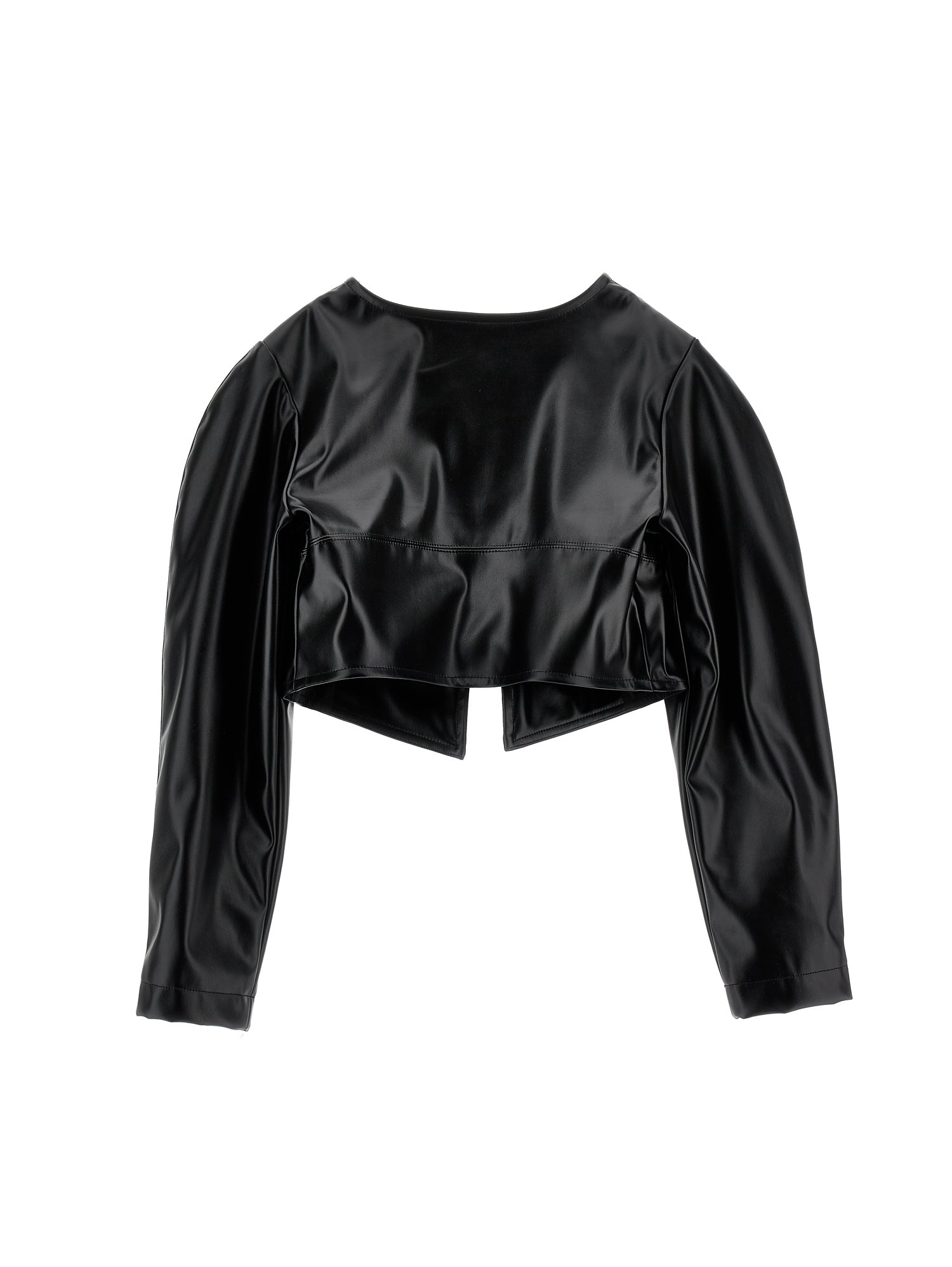 Girls | Coated Fabric Bolero With Zip | Black