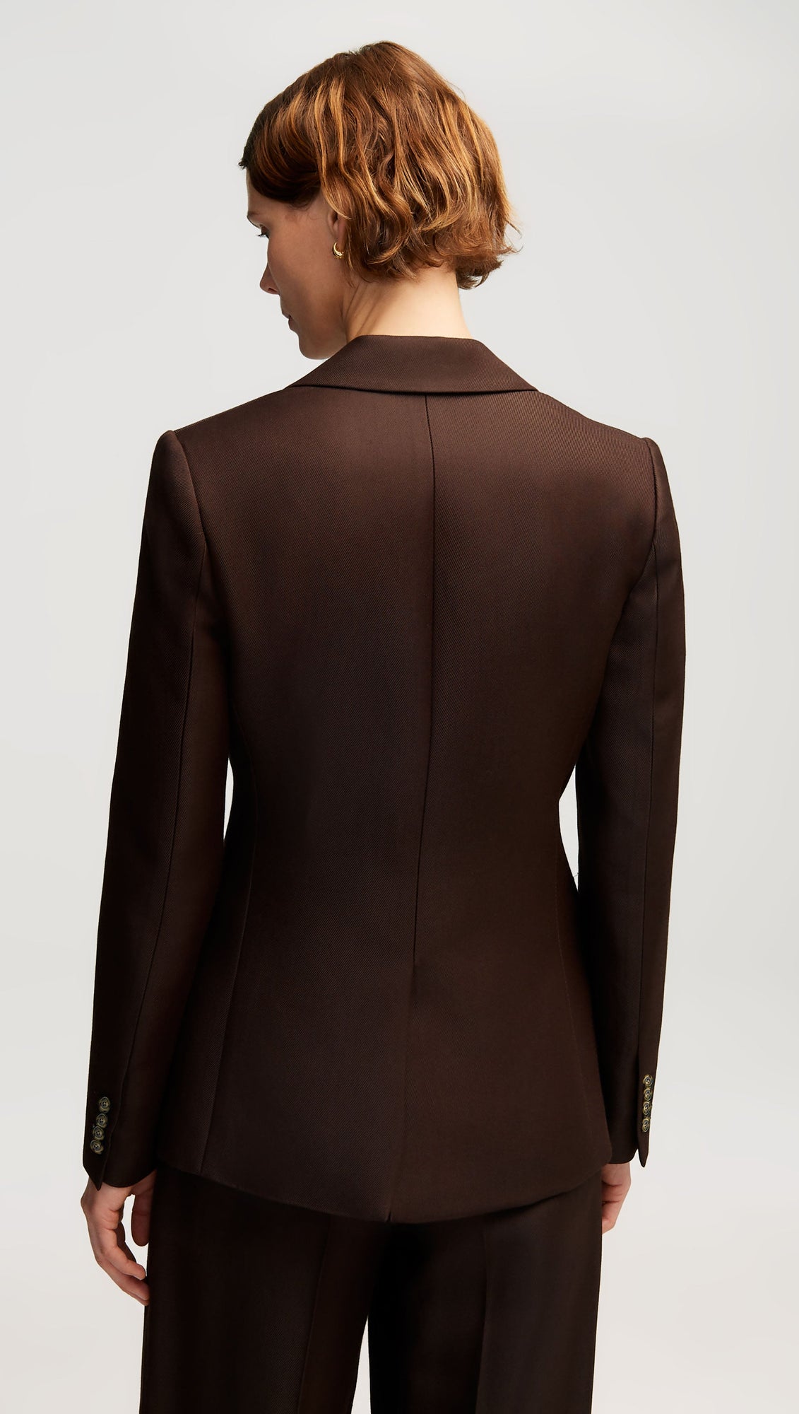 Weekend Blazer in Structured Viscose Twill | Chocolate