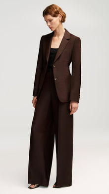 Weekend Blazer in Structured Viscose Twill | Chocolate