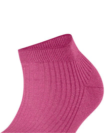 Womens | Shiny Rib Sneaker Socks | Fuchsia