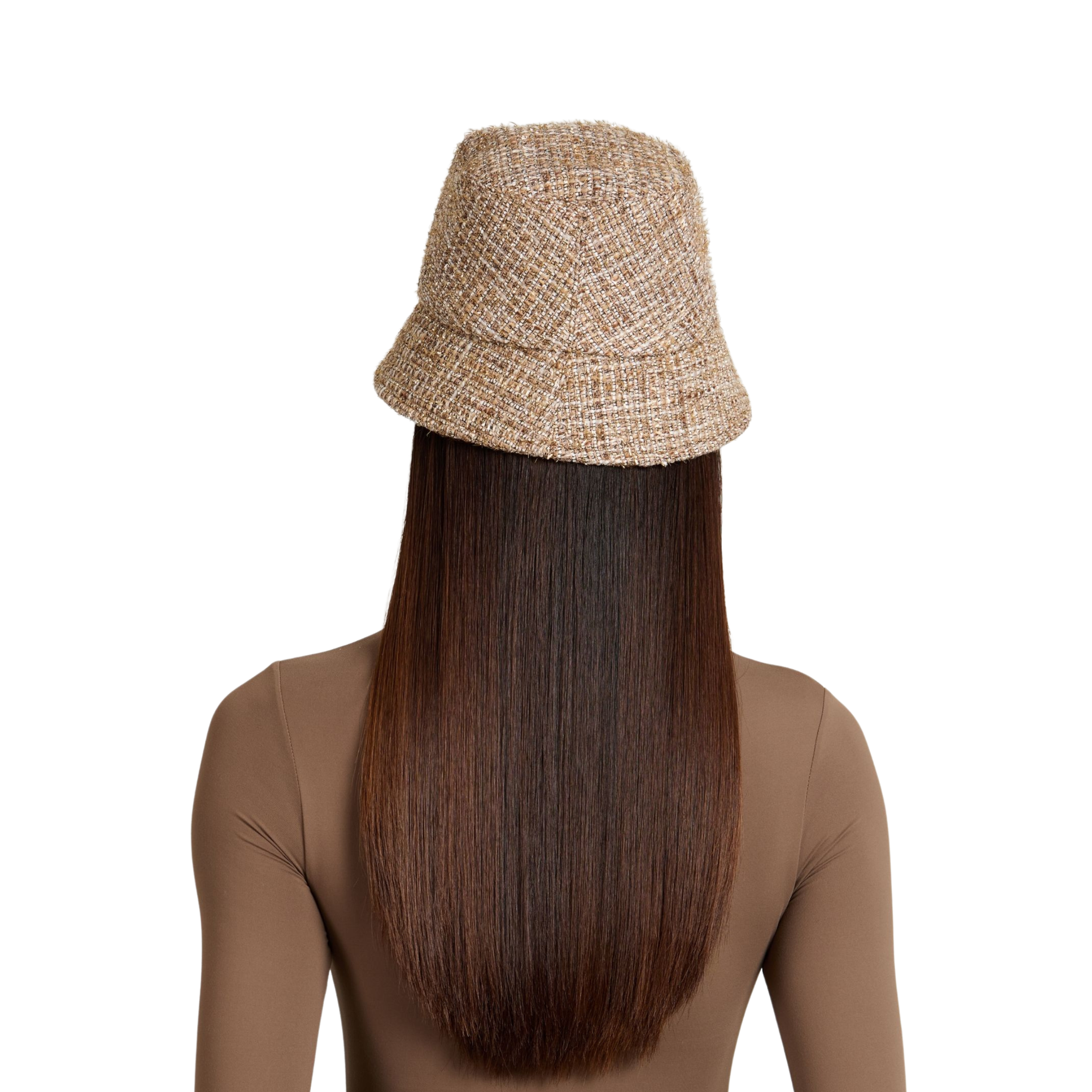 Yuki Tweed Bucket Hat | Camel/Gold