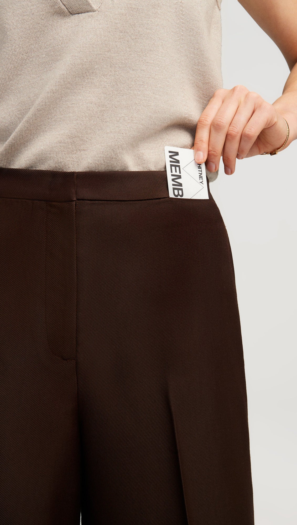 Jones Trouser in Structured Viscose Twill | Chocolate