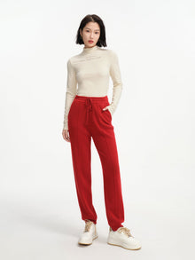 Cashmere Jogger Pants | Red