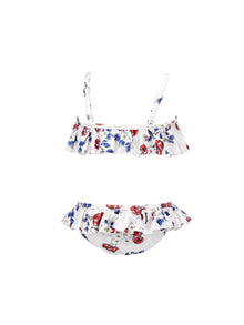 Girls | Two-Piece Swimsuit With Flounces | White