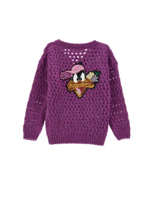 Girls | Daffy Duck Yarn Cardigan | Violet Tulle