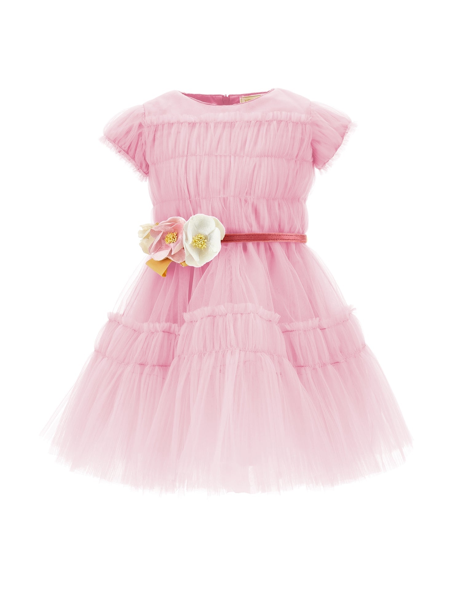 Girls | Ruched Tulle Dress | Petal Pink