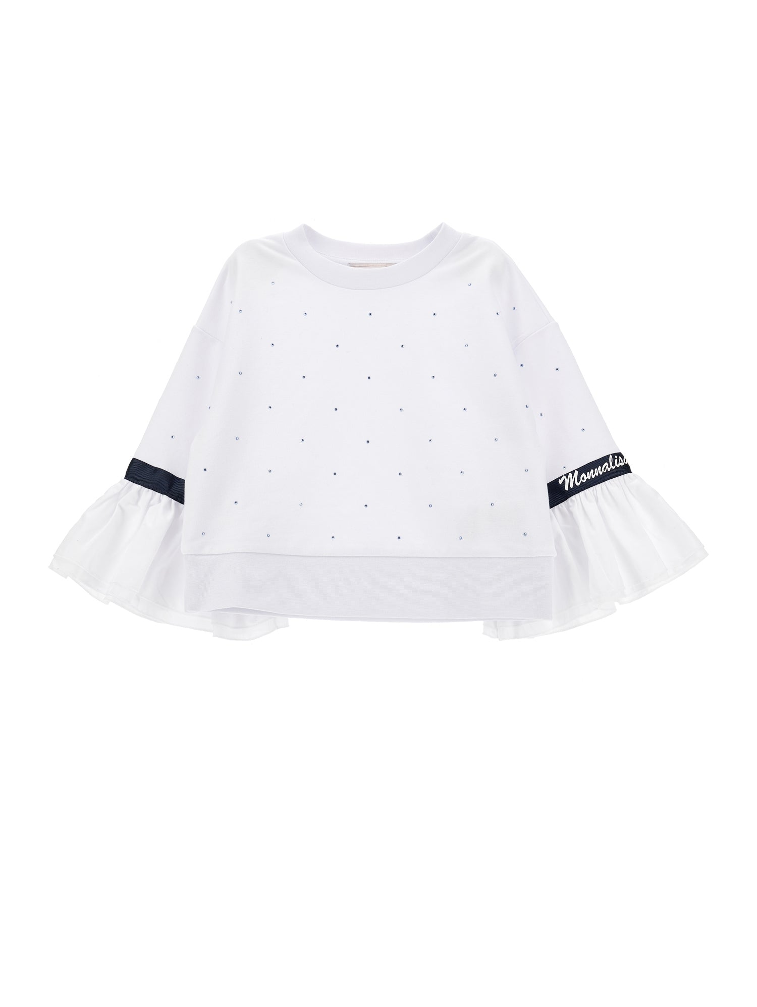 Girls | Closed Sweatshirt With Ruffles | White