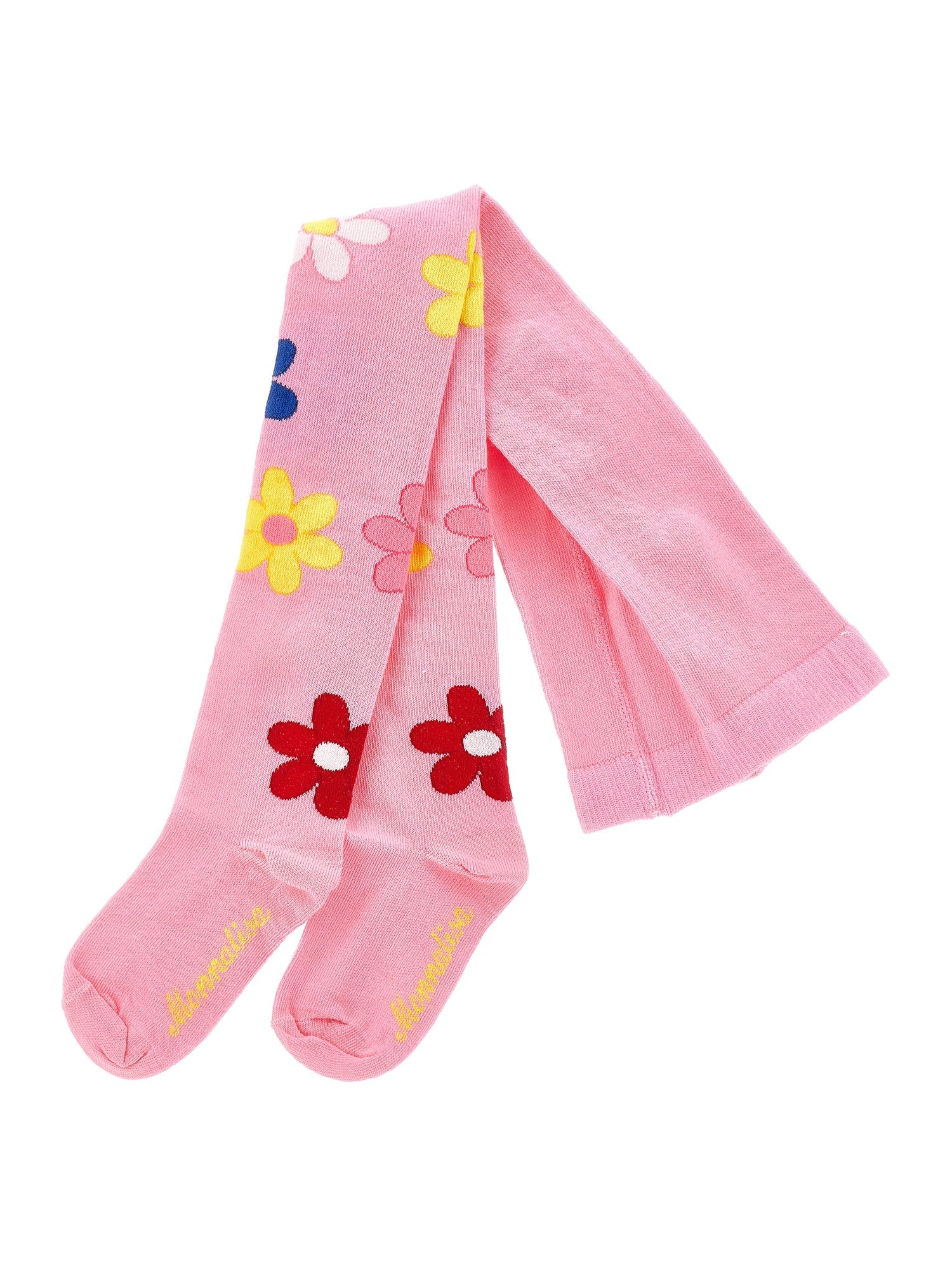Girls | Warm Cotton Jacquard Tights | Peach Pink