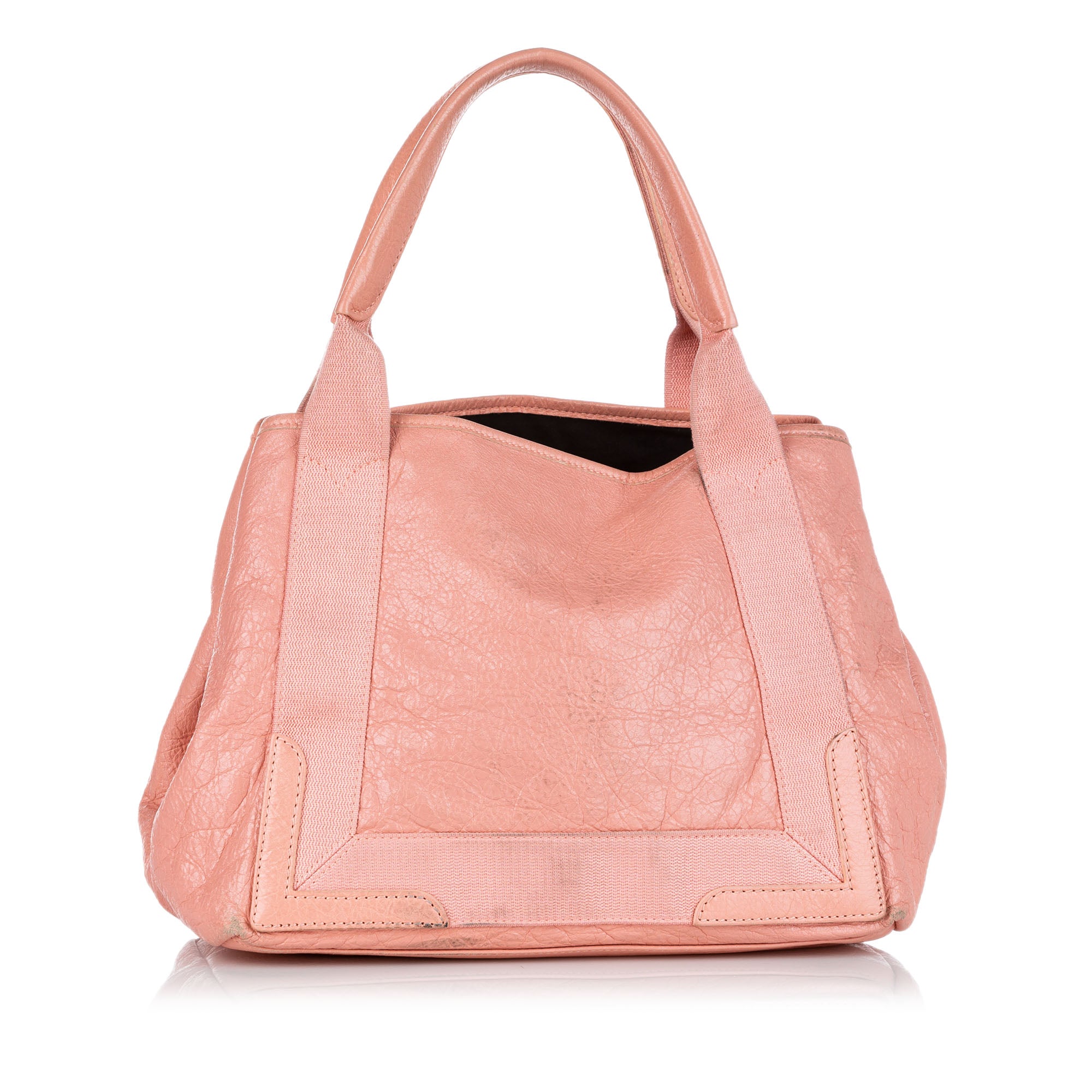 Balenciaga Pre-Owned Navy Cabas S Leather Tote Bag | Women | Pink x Light Pink