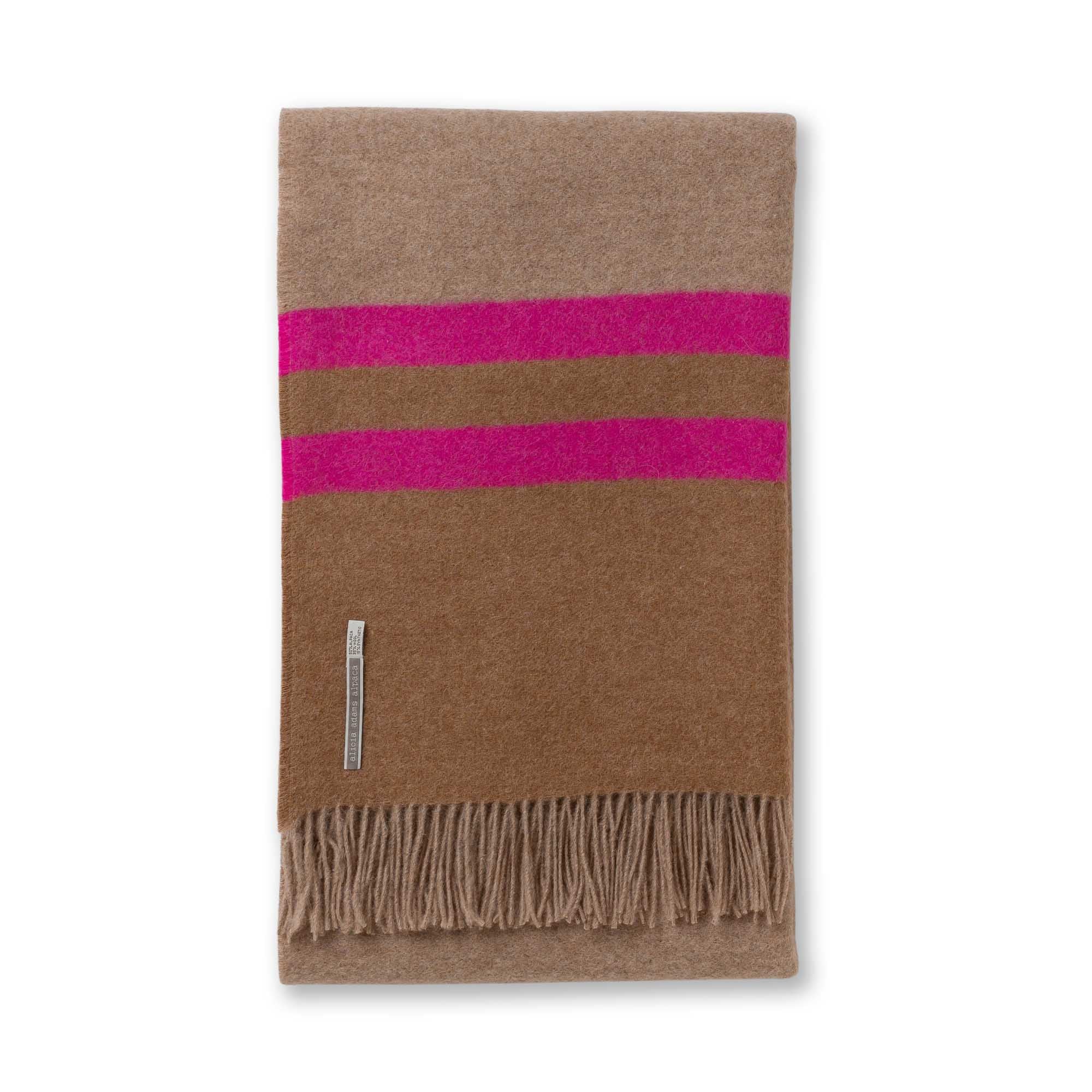 Home | Canyon Throw | Light Taupe / Tobacco / Shocking Pink
