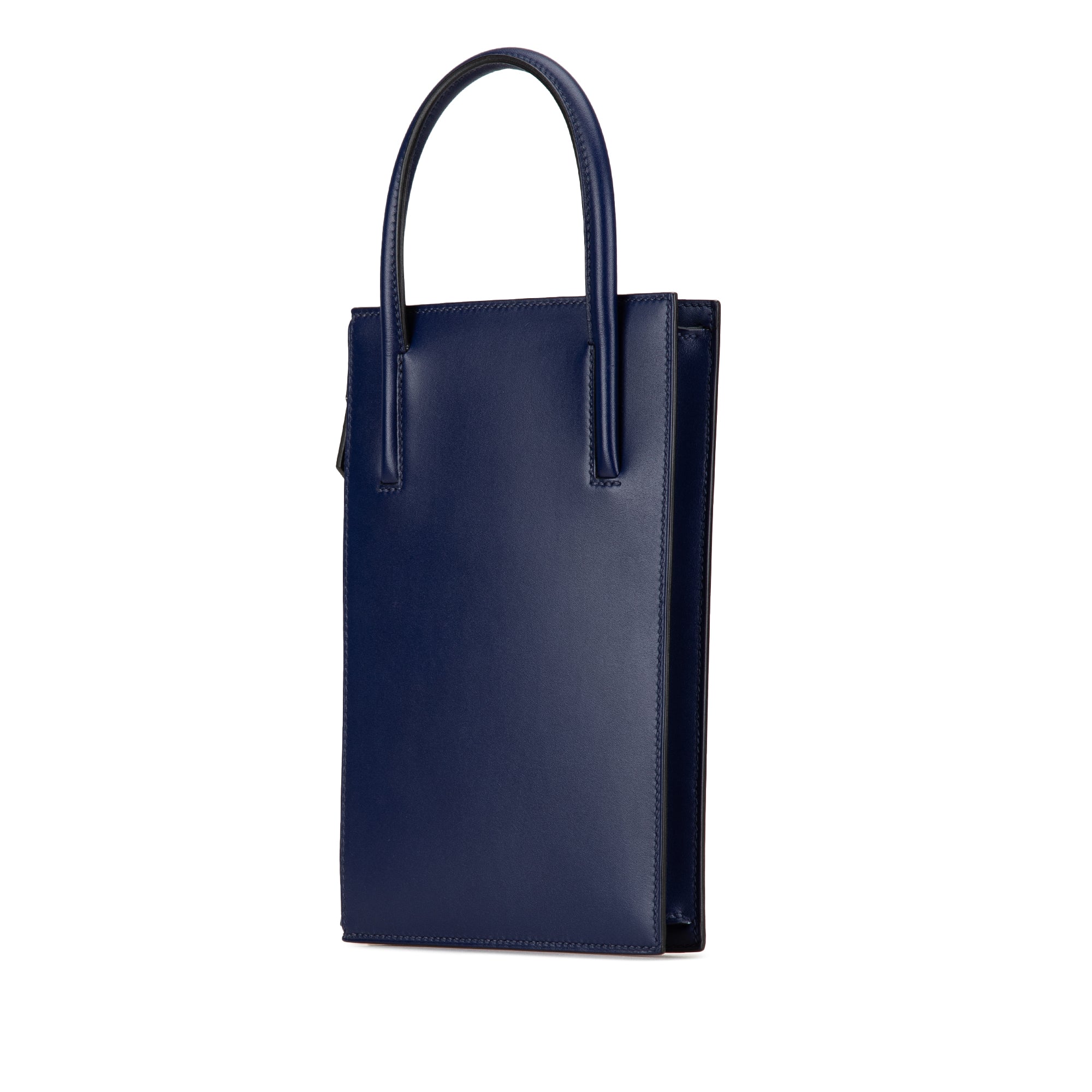 Hermes | Pre-Owned Tadelakt Kelly Cadena Handbag | Blue/Navy