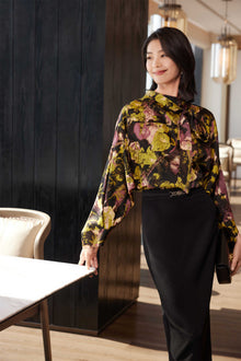 Silk Floral Shirt | Black