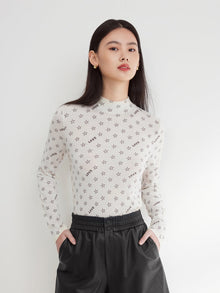 Wool Jacquard Sweater | Beige