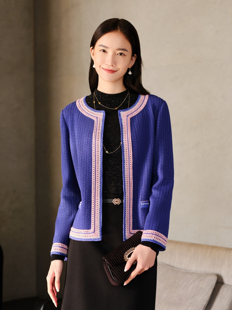 Classic Knitted Cardigan | Purple