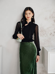 Chinese Style Pullover Sweater | Black