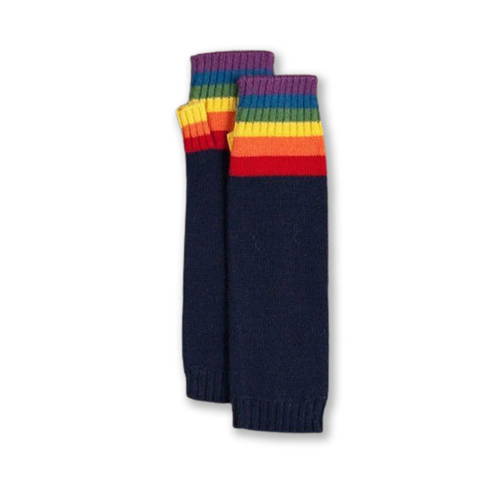 Womens | Rainbow Handwarmers | Navy / Rainbow