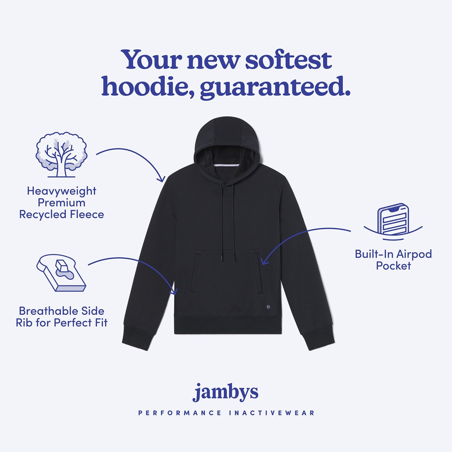 Chilluxe Brushed Fleece Hoodie | Black