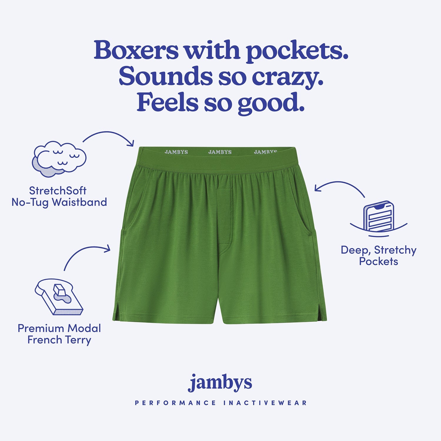 Modal Boxer Lounge Shorts | Boxers with Pockets | Cactus