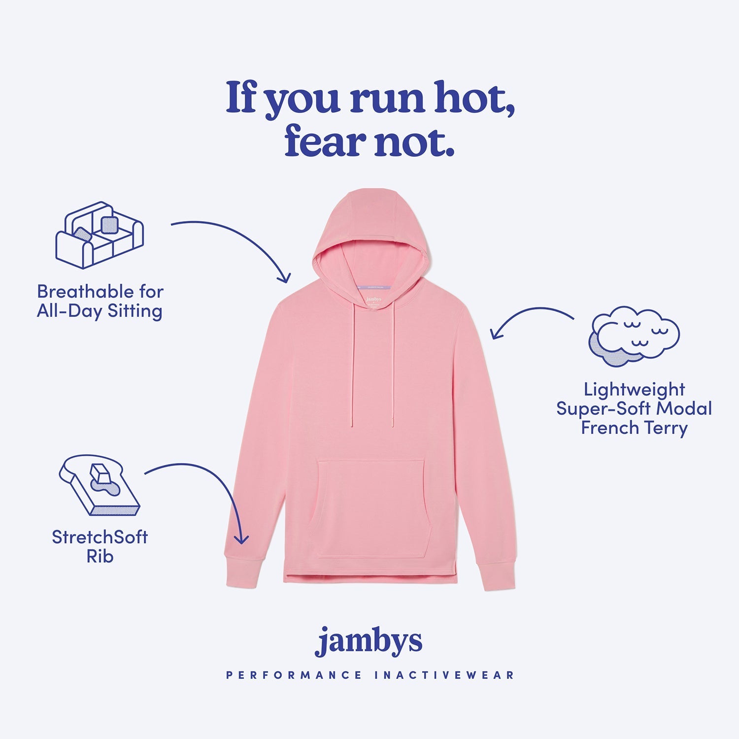 Modal French Terry House Hoodie | Flamingo