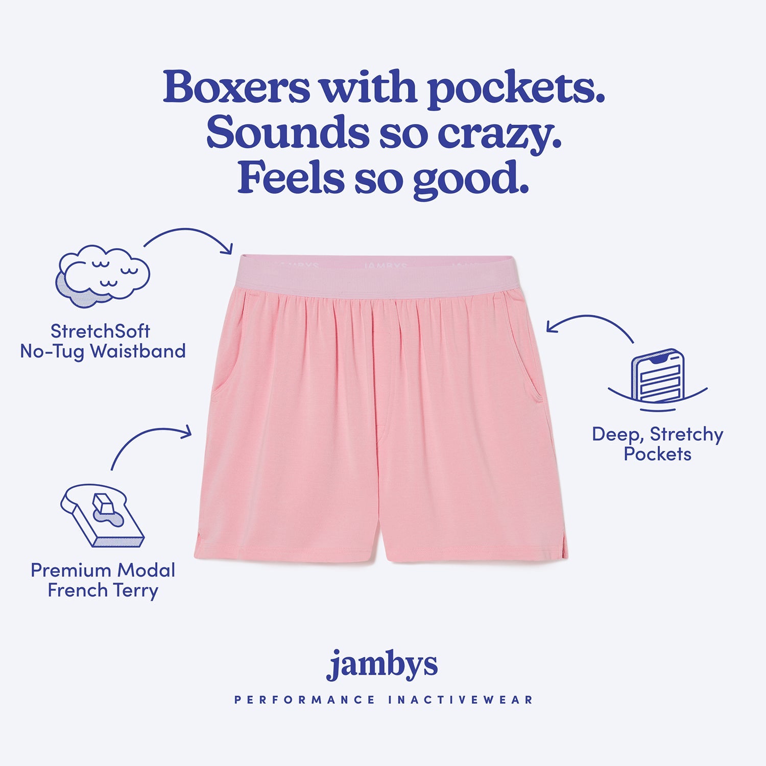 Modal Boxer Lounge Shorts | Boxers with Pockets | Flamingo/Taffy