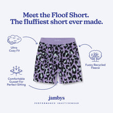 Sherpa Fleece Lounge Shorts | Lavender Leopard