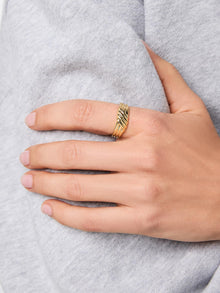 14K Gold Plated Botanica Braided Statement Band Rings For Women Ana Luisa Lydia