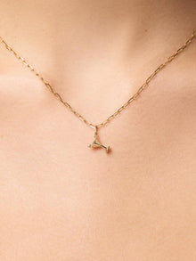 Emerald Martini Charm | 10K Solid Gold | Emerald