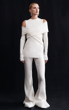 Giza Rib Flare Pant | Chocolate