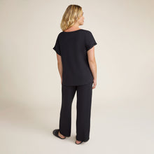 Luxe Milk Jersey Short Sleeve V-Neck Pj Set | Black