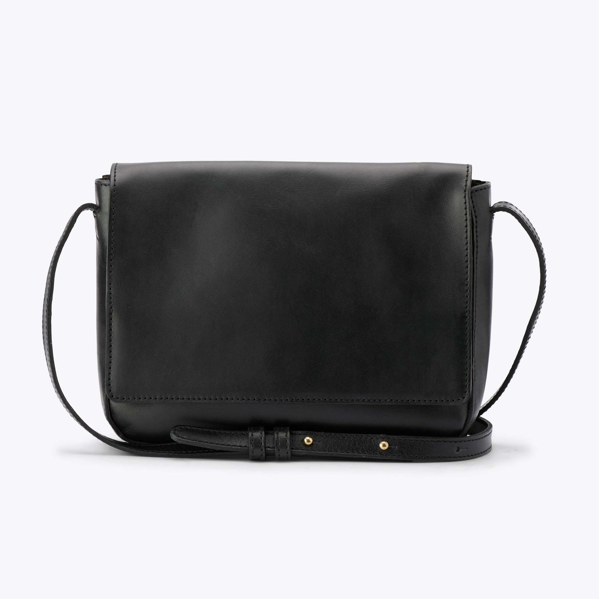 Unisex | Leather Crossbody Bag | Black