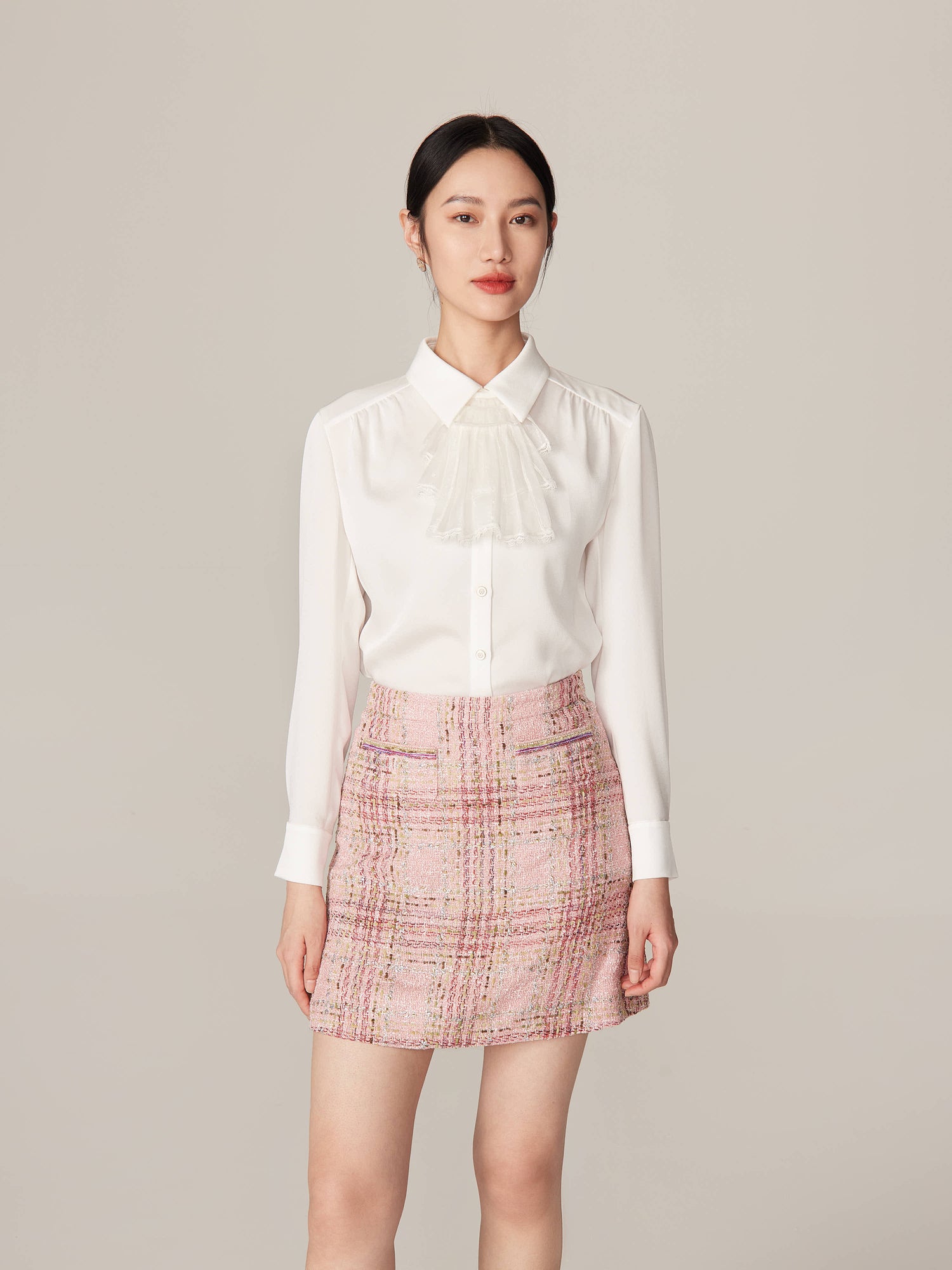 Classic Collar Button-Down Shirt | White