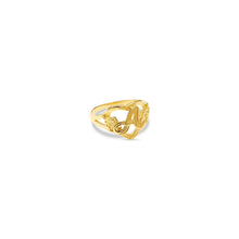 The Cutout Flower Heart Letter Ring | Gold Vermeil | Size 9