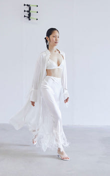 Nettle Fringed Shirt Dress | Ivory