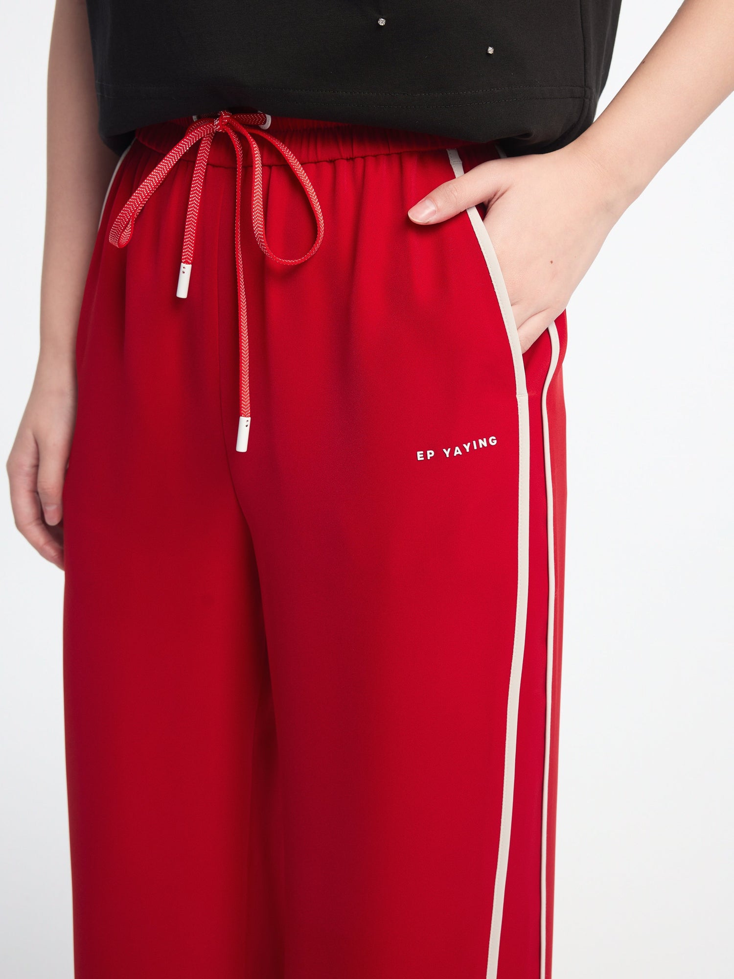 High-Waisted Wide-Leg Pants | Red