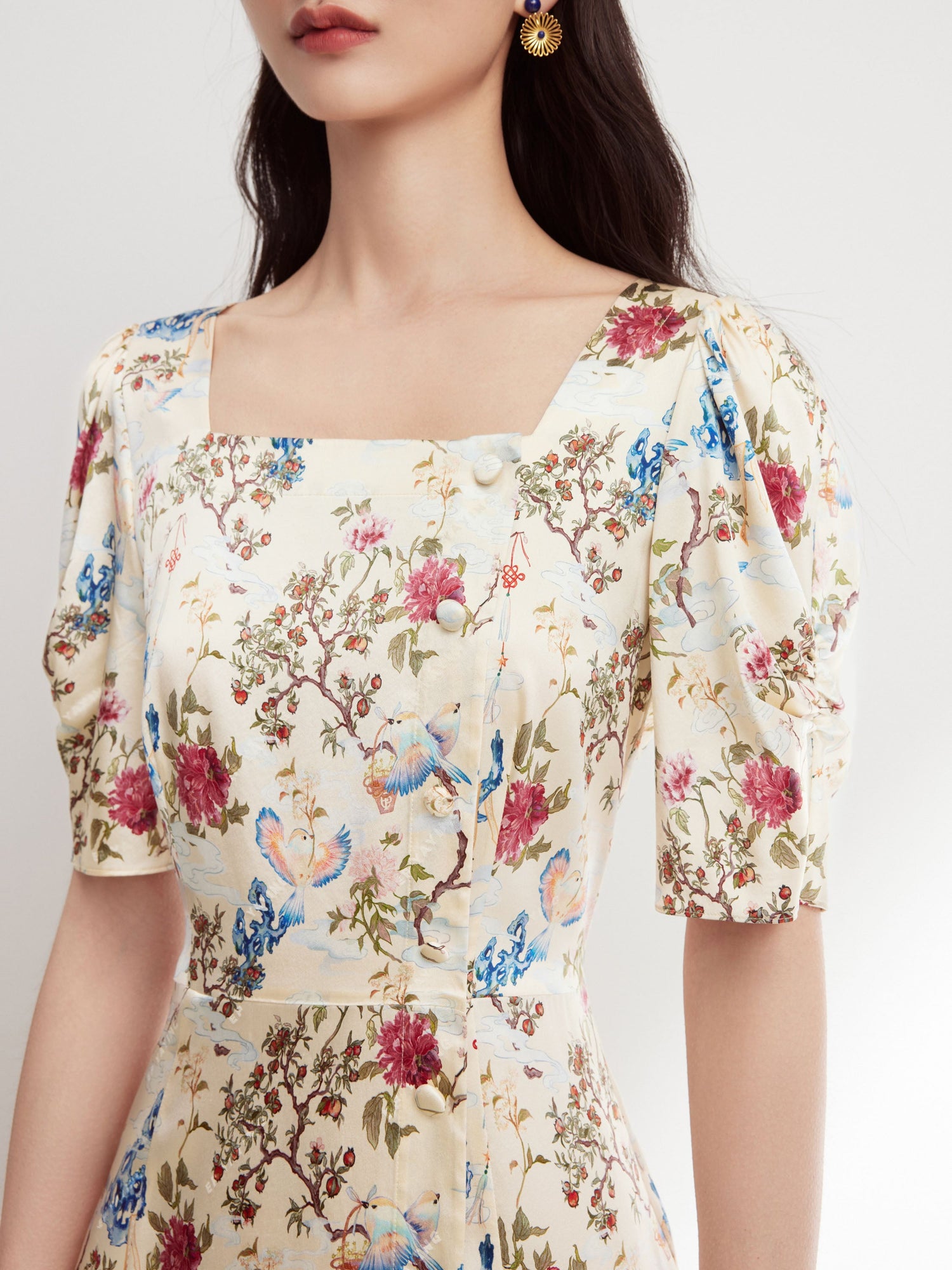 Floral Dress | Beige
