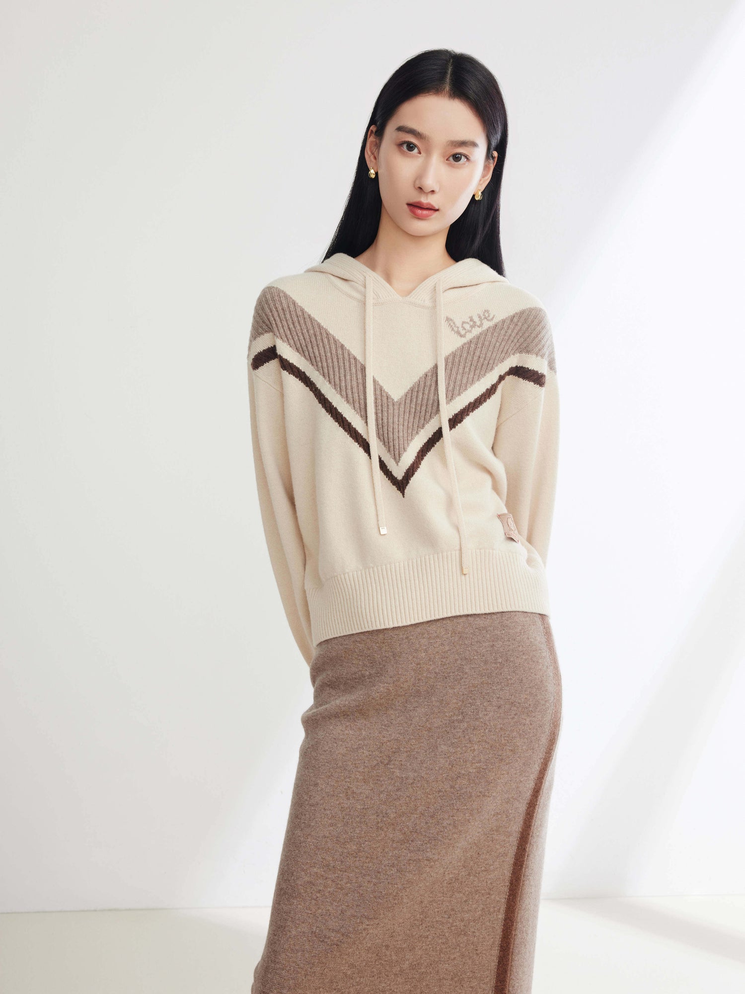Yak Wool Knit Sweatshirt | Beige