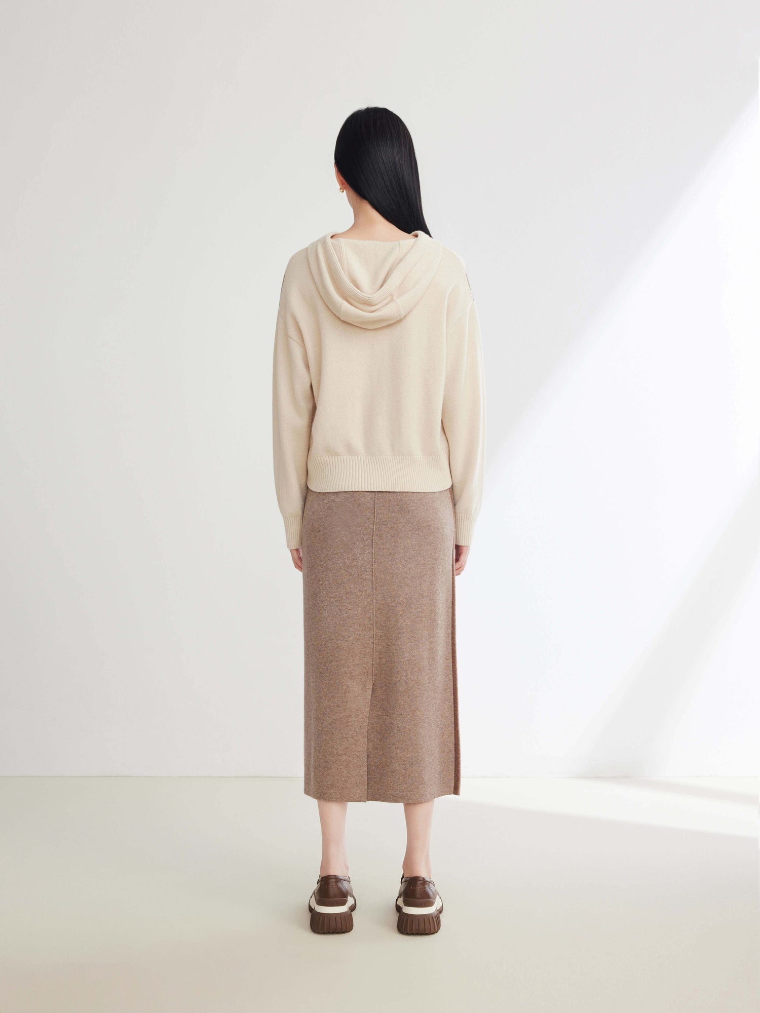 Yak Wool Knit Sweatshirt | Beige