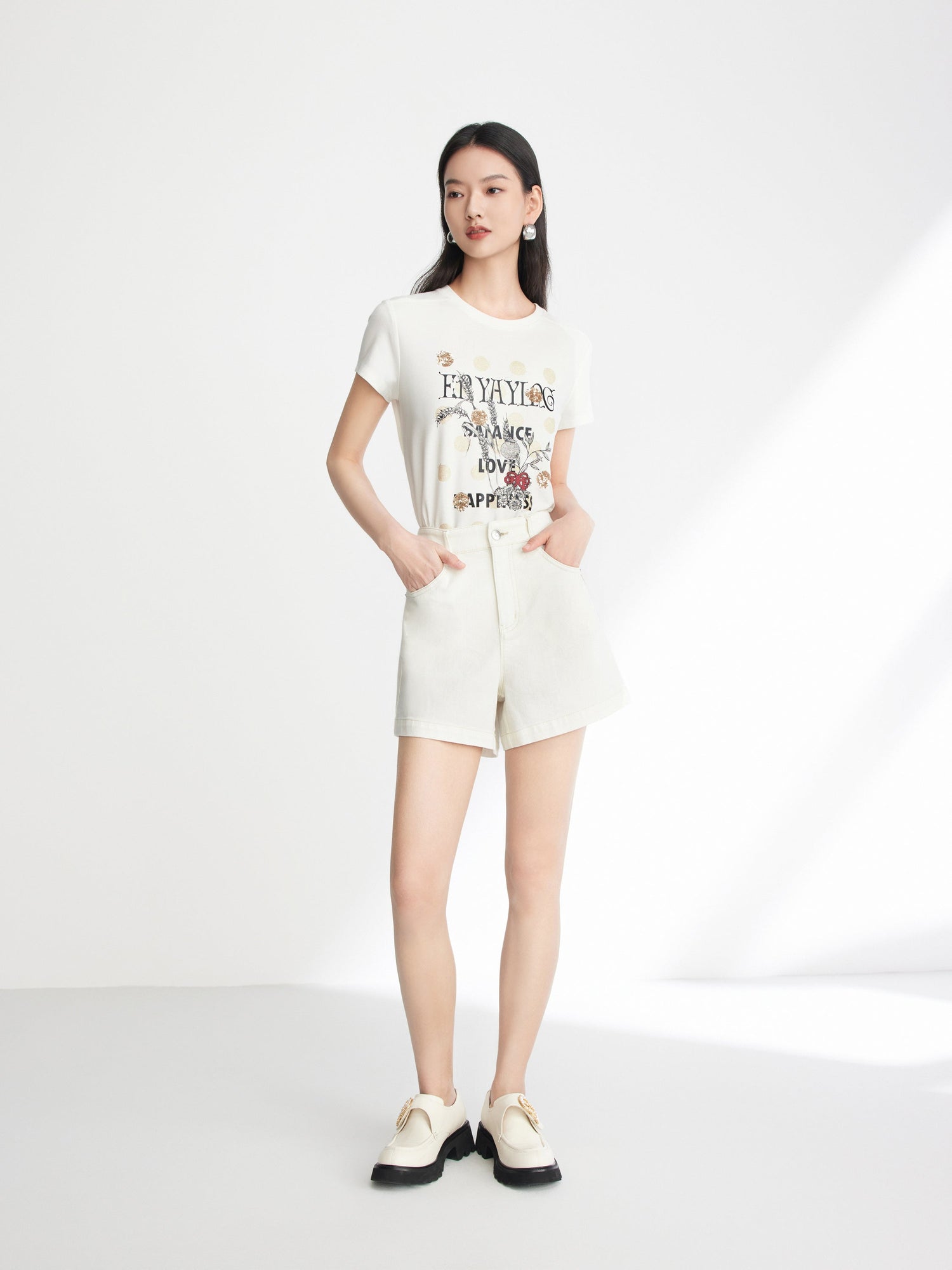 Denim Shorts | White