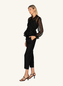 Avelina Blouse | Black Polka Dot