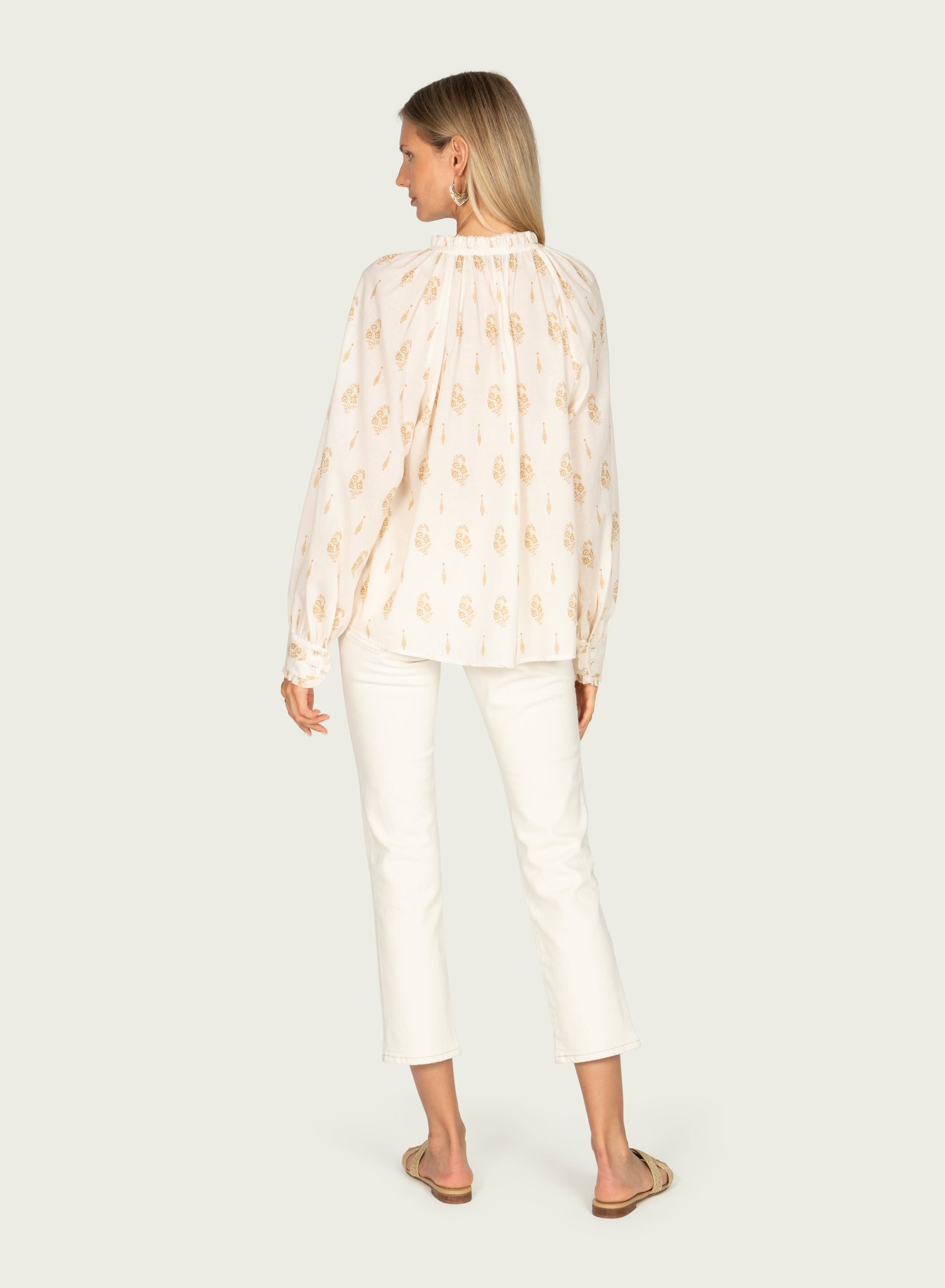 Lorien Top | Antique Creme x Gold Print