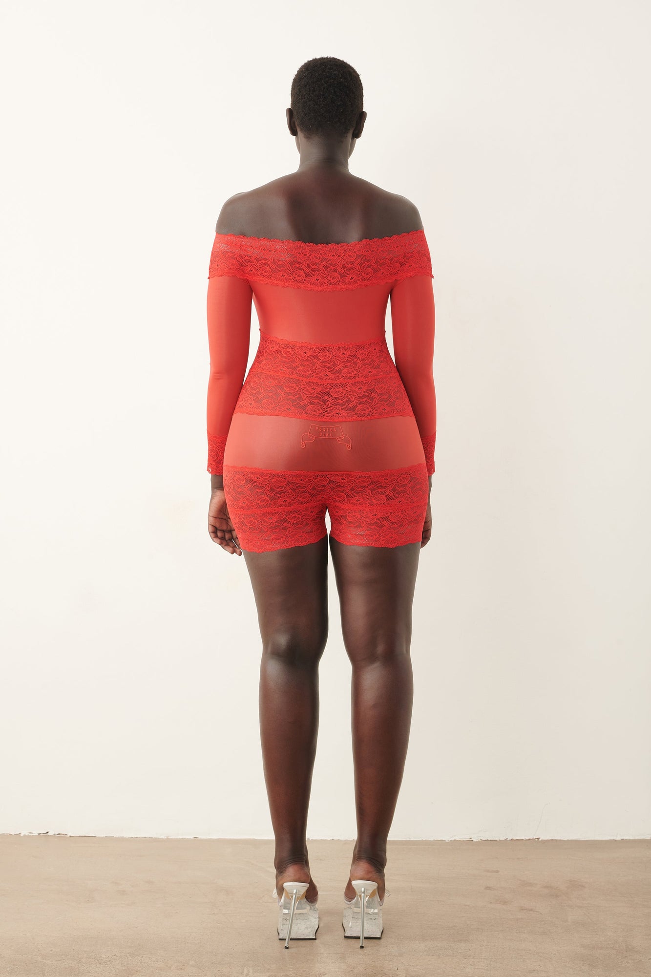 Davina Sleeved Playsuit| Vixen Red