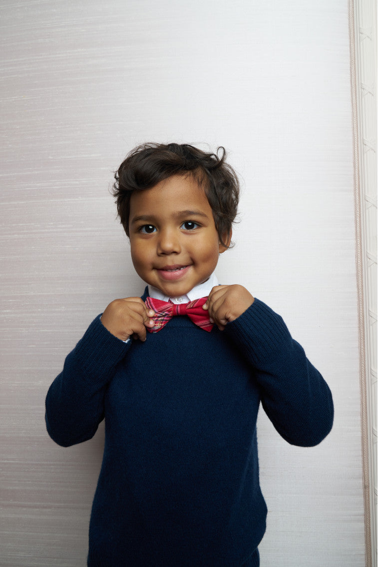 Kids Bastow Tartan Bow Tie | Cheery Red