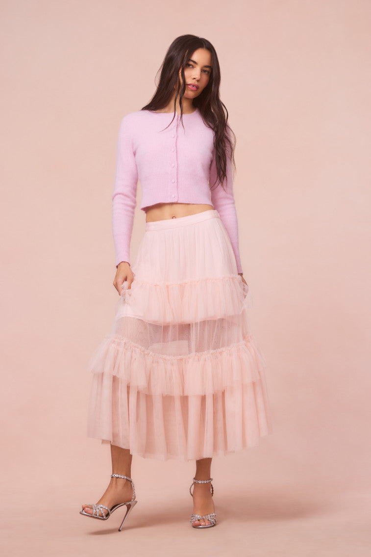 Parriott Tulle Maxi Skirt | Pale Blush
