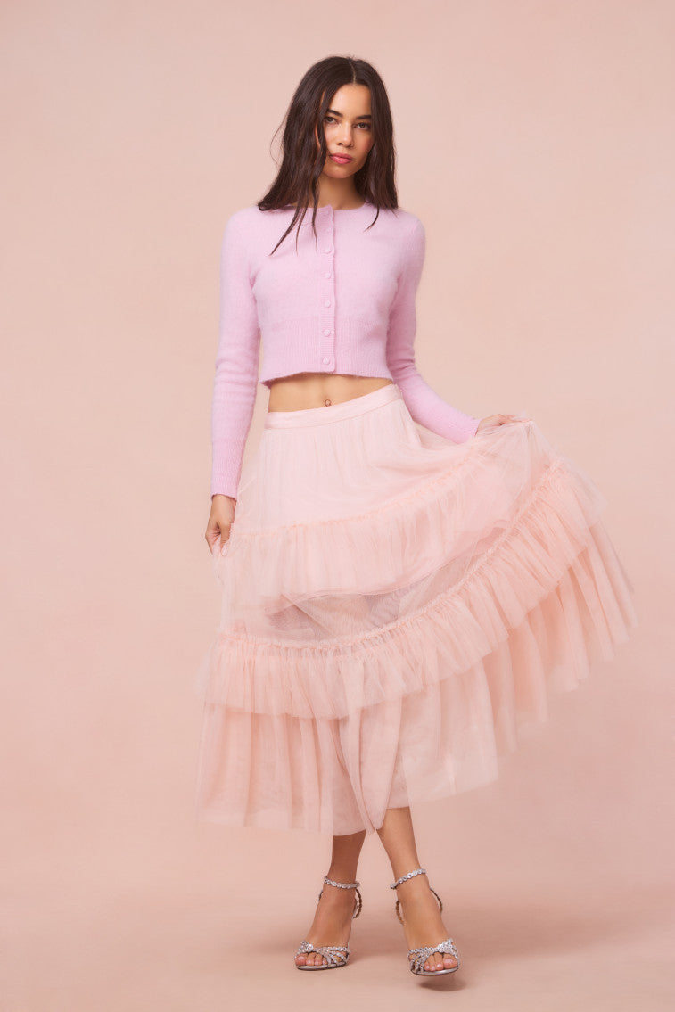 Parriott Tulle Maxi Skirt | Pale Blush